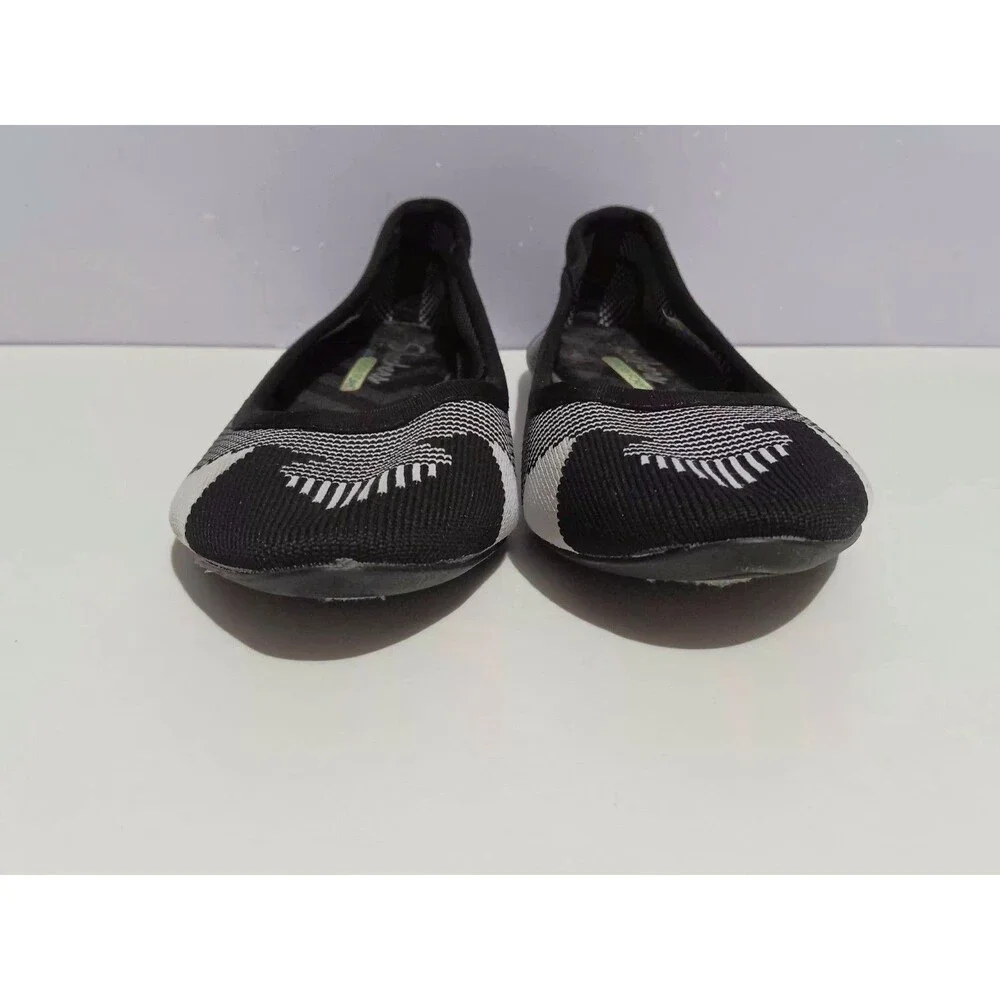 Skechers Cleo-Wham Black Gray Slip On Ballet Flats Shoes Women's Sz 6.5